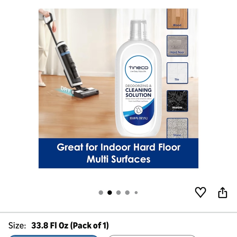 Tineco Deodorizing & Cleaning Solution 33.8 fl oz